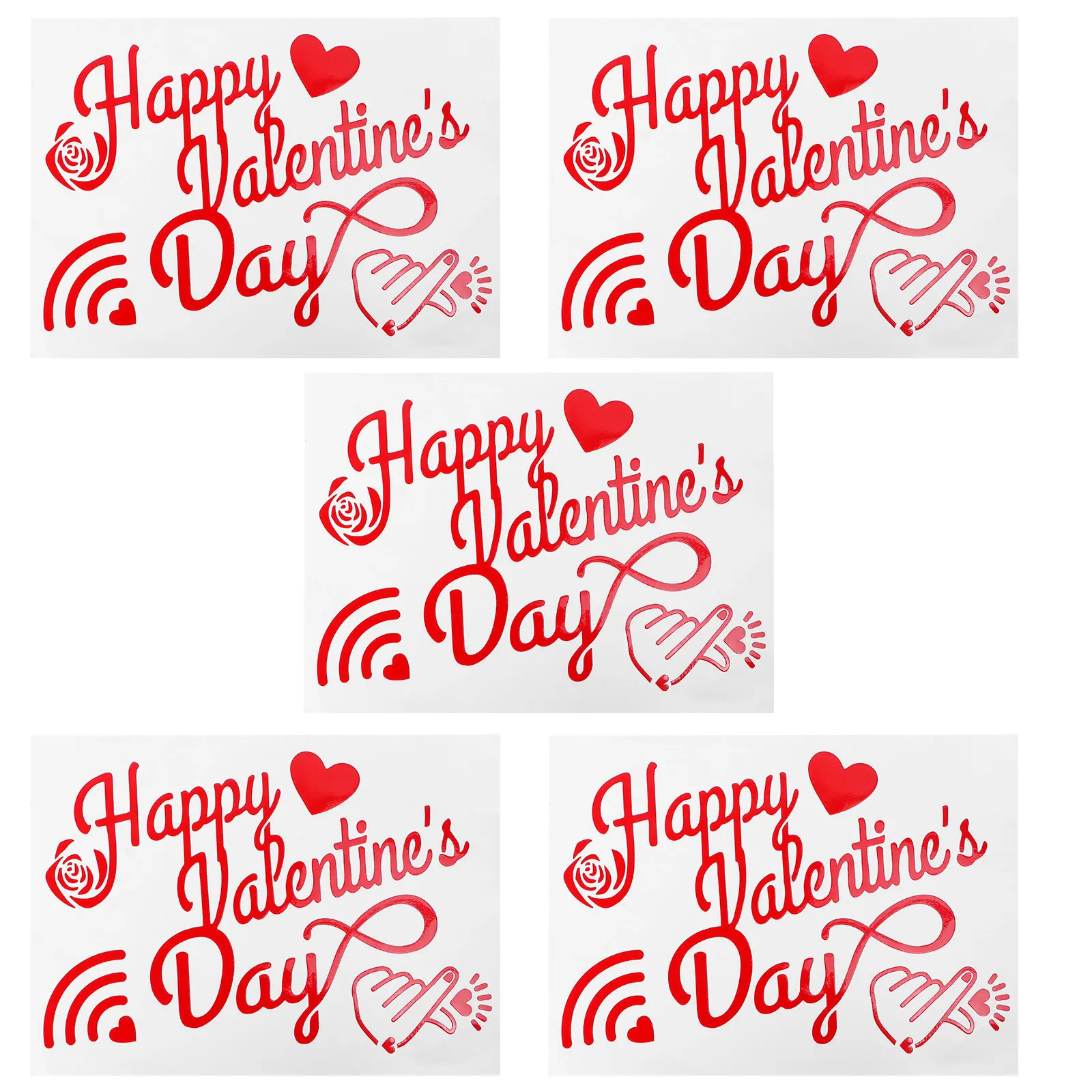 

5pcs Pop Ball Stickers Red Heart Shaped Balloon Decals for Wedding Party Decorations Valentine DIY PVC Sticker Set