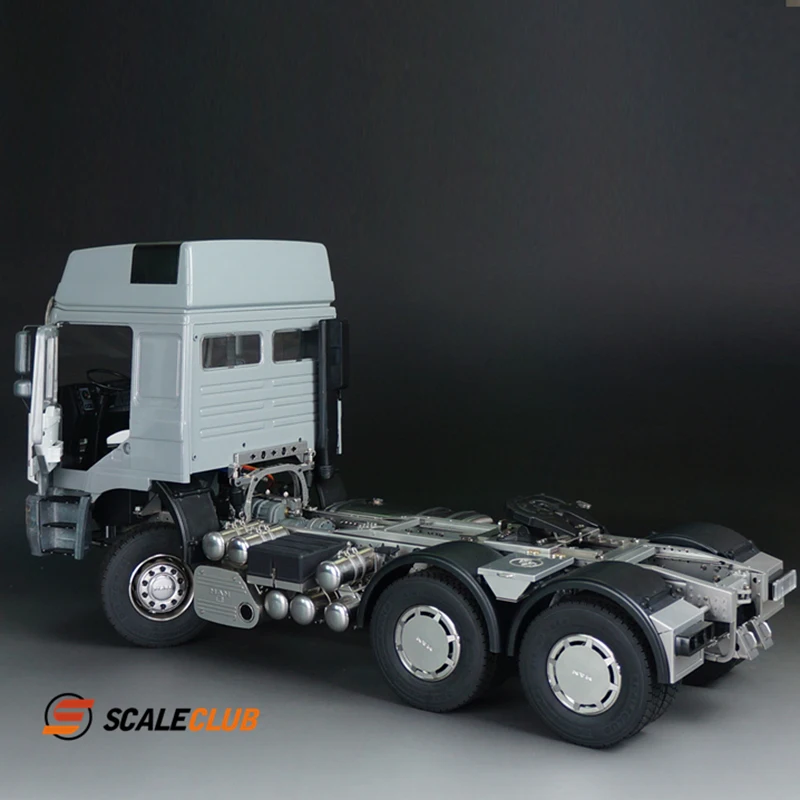 Scaleclub 1/14 caminhão F2000 6x6 eixo completo caixa de velocidades de três velocidades de alto torque modelo de estrutura totalmente metálica