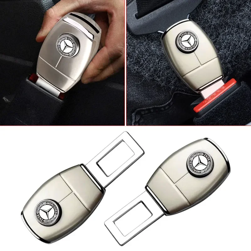 1/2Pcs Car Seat Belt Clip Extension Plug Buckle For Mercedes Benz AMG W176 W246 W205 W213 GLE GLC A B C E Class Car Accessories