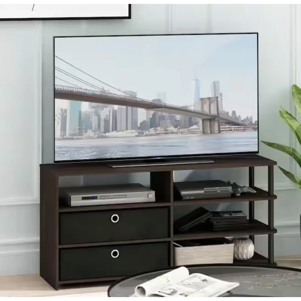 

47 in. Wood TV Stand with 2 Drawer Fits TVs Up to 50 in. with Open Storage; All decor items are not included in this offer.