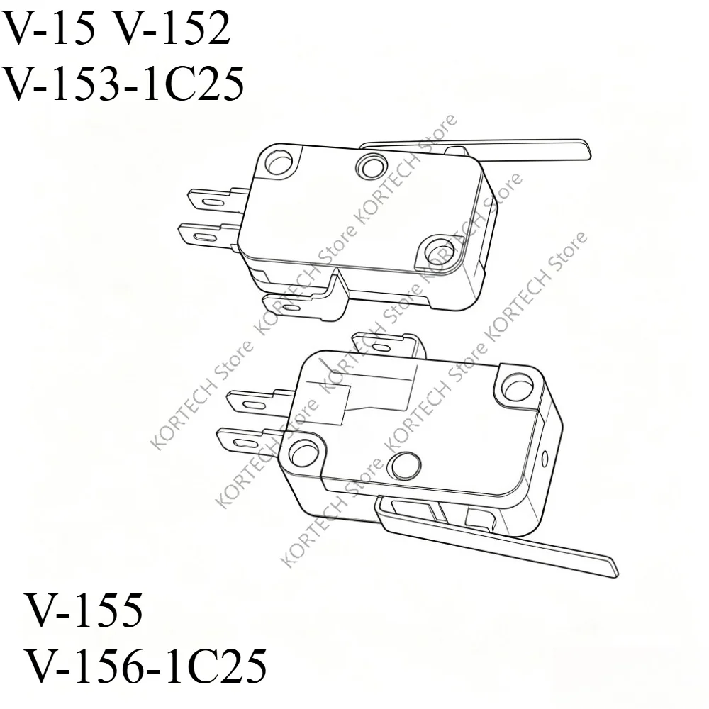 5PCS/Lot Microswitch V-15 V-152 V-153-1C25 V-155 V-156-1C25 Small travel limit microswitch