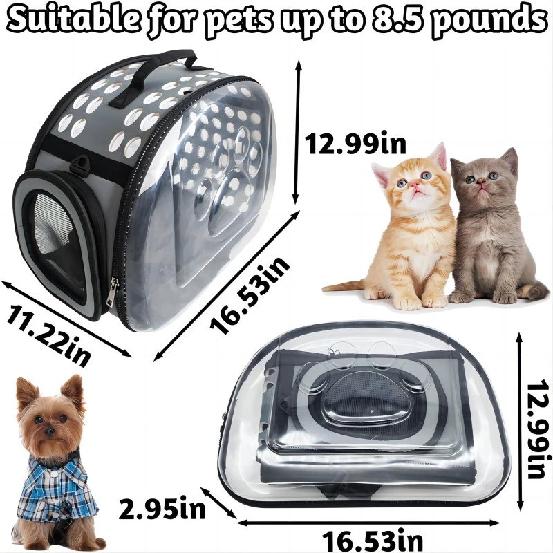 Breathable Pet Carrier Bag, Space Capsule, Pet Box, Portable Transparent Backpack for Small Animal Puppy Kitty Bird