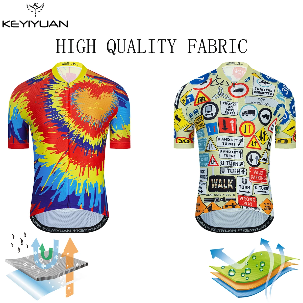 

KEYIYUAN New Summer Men Cycling Jersey Road Short Sleeve Bike Clothing Bicycle Sportwear Camisetas Ciclismo Mtb Manga Corta