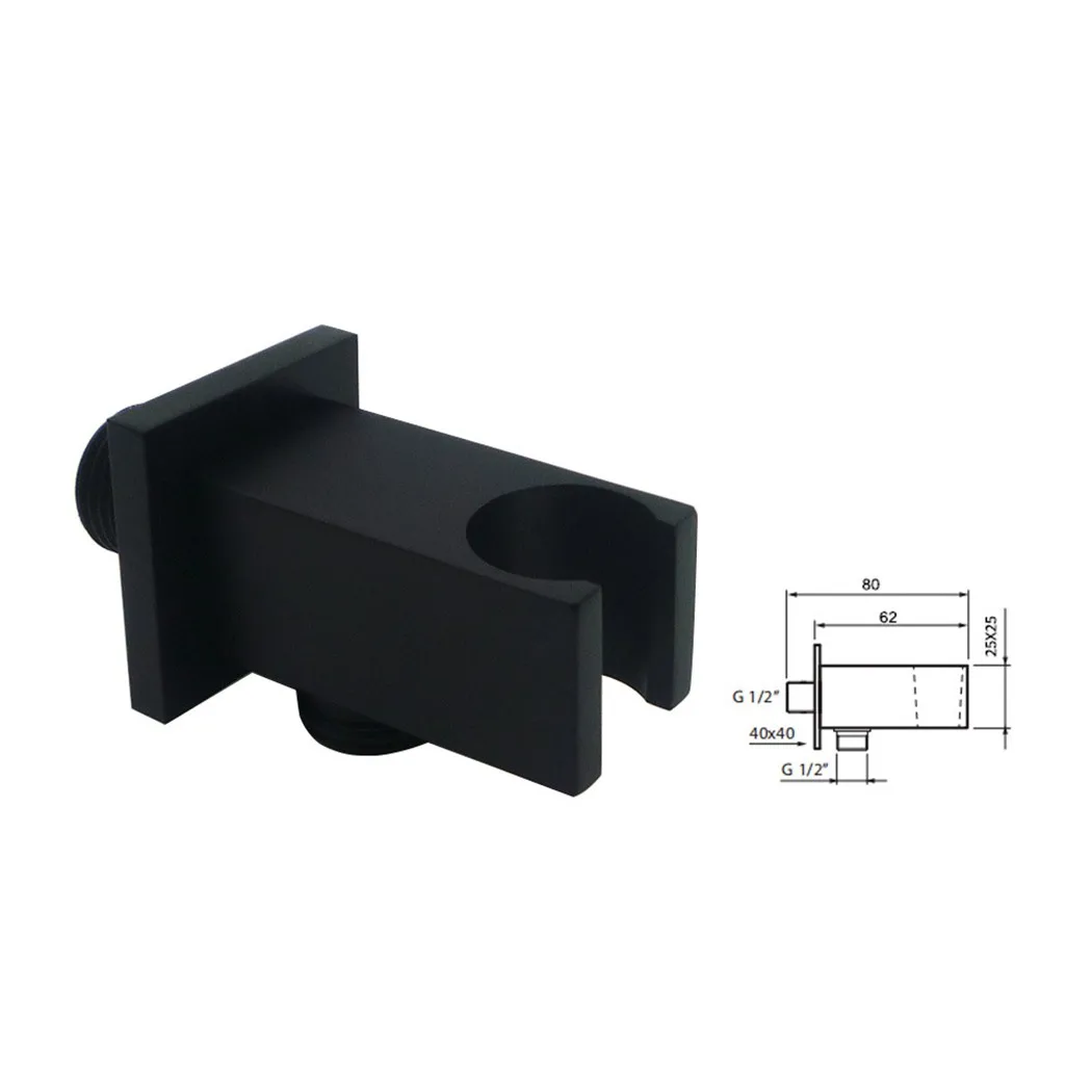 Brass Wall Elbow Featuring G 1/2 Male Threads for Shower Hose and Handheld Shower Head with Flange and Bracket Integration