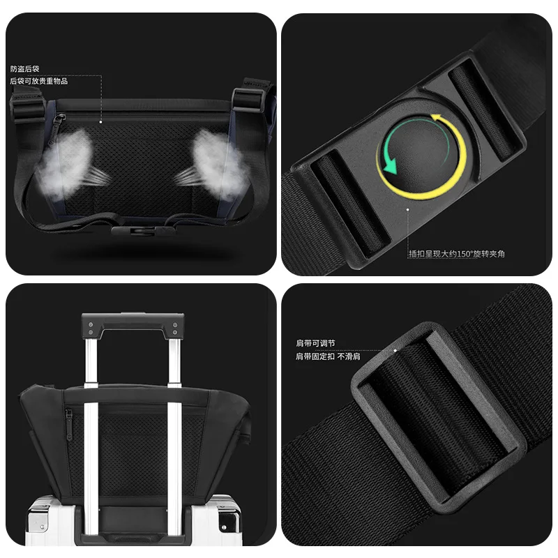 Casual Sling Men's Waist Bag Simple Style Urban Travel Wear-resistant Waterproof Hiking Cycling Crossbody Sports Works Chest Bag