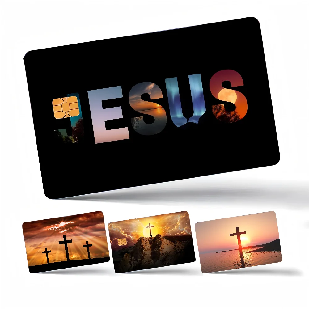 New 3D Pray Holy Bible Cross Jesus Anime Spend Funny Shell On Off Ultra Thin No Fade Sticker Skin Cover Film Debit Credit Card