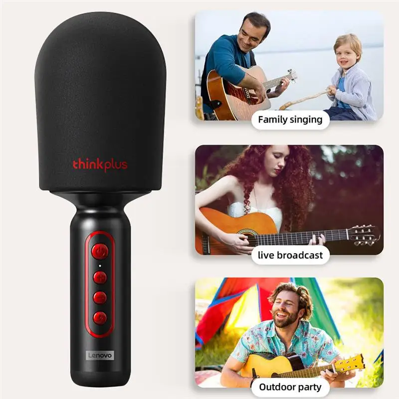 Lenovo M1 micrófono de mano inalámbrico Bluetooth, artefacto de Karaoke de calidad de sonido HIFI, teléfono móvil portátil para el hogar