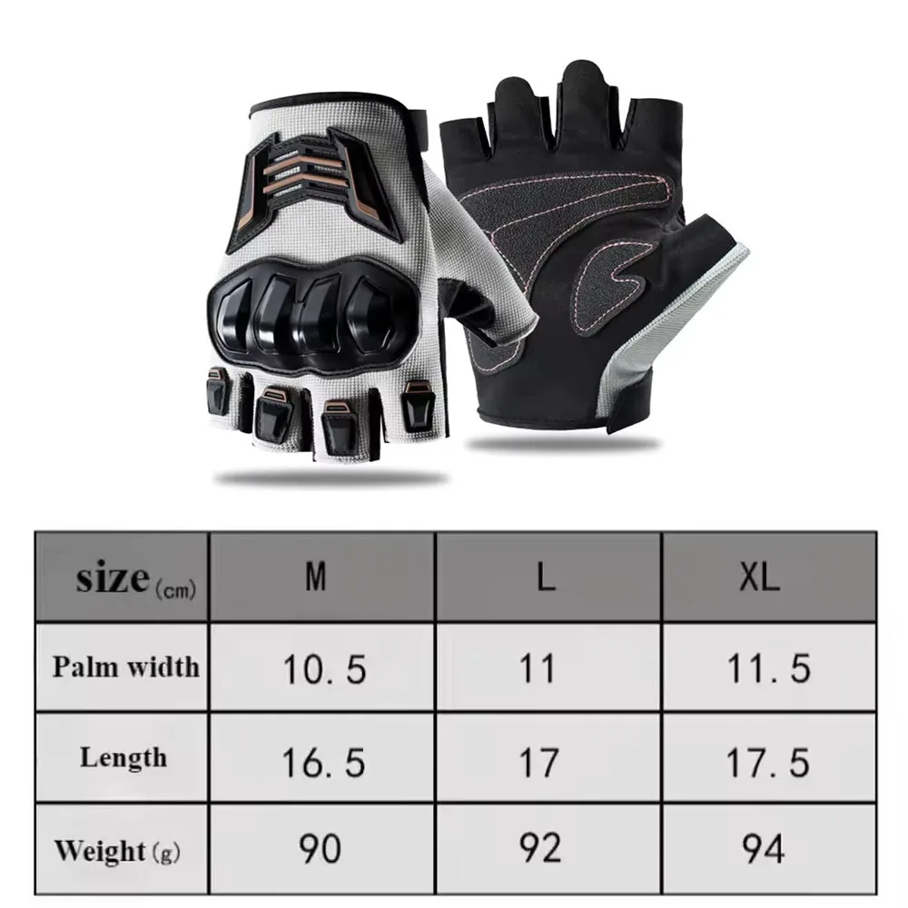 Halbfinger-Handschuhe für Herren, Outdoor-Schutzhandschuhe, Sport, verschleißfest, Motorrad- und Fahrradhandschuhe – Detail 2