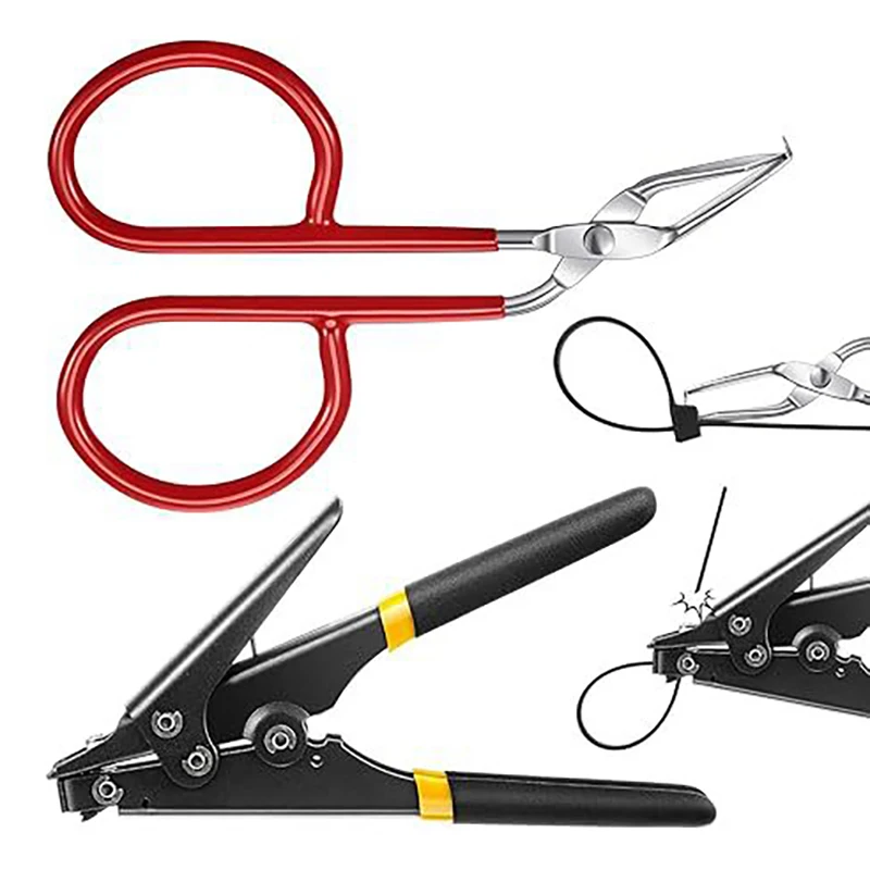 A19F-Cable Tie Tool Zip Tie Tool 1 Cable Tie Opener And 1 Storage Box Steel Zip Tie Cutter Tool Reusable Cable Tool