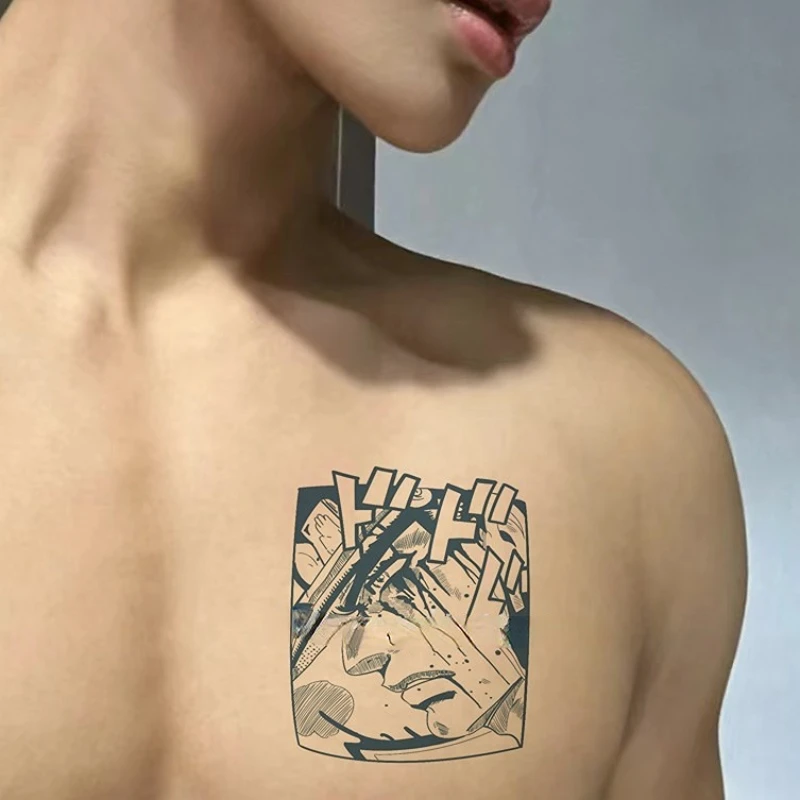 Anime JoJo's Bizarre Adventure Herbal Juice Temporary Tattoos Cartoon Body Art Waterproof Lasting Transfer Fake Tatoo Sticker