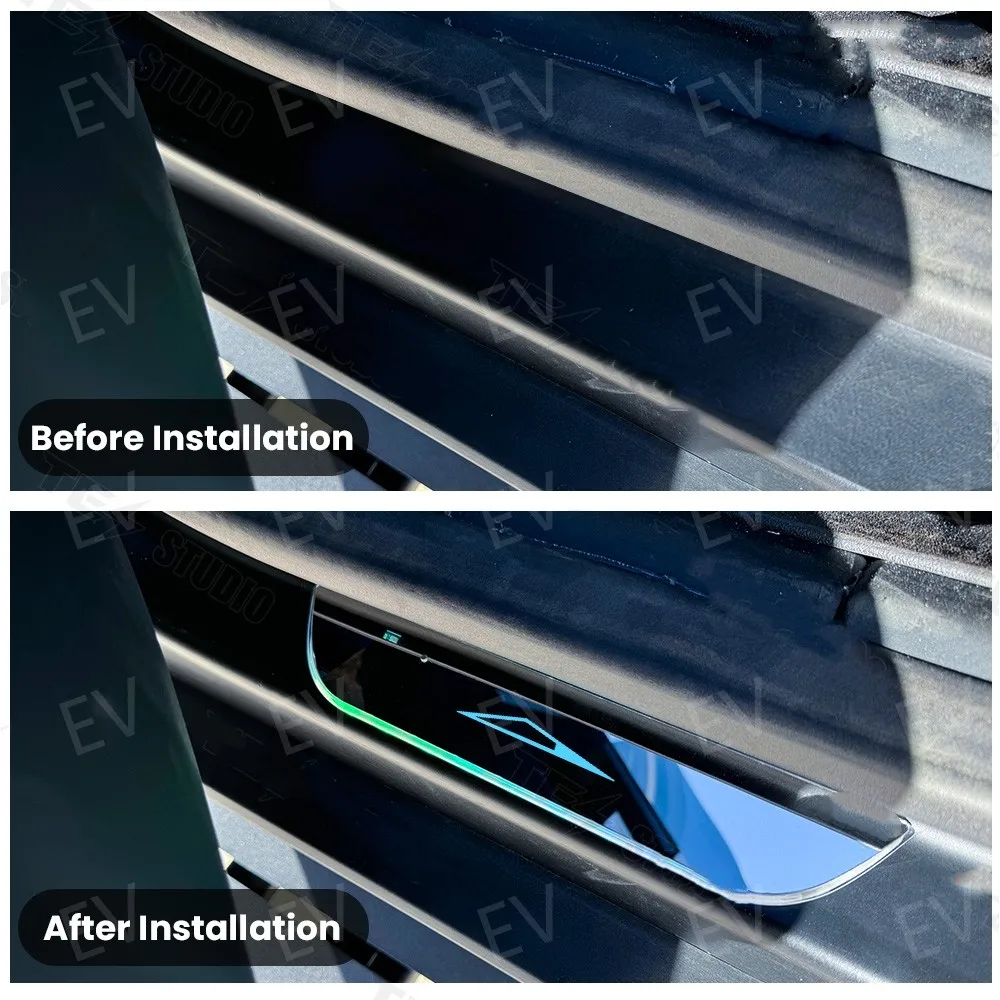 Car Door Side Skirt Sill Stripe Touchless Control With Led Light For Tesla  Cybertruck Custom Logo