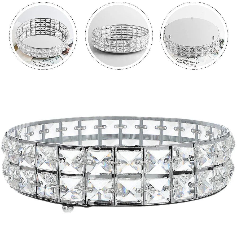 

Round Mirror Jewelry Tray for Home Decor Storage Organizer Delicate Perfume Ring Holder Vanity Dresser Bathroom Sink