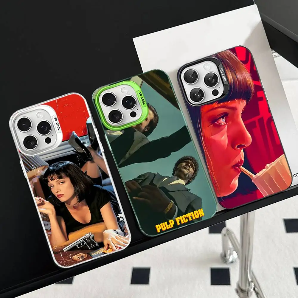 Movie P-Pulp F-FictionS For iPhone 13 14 15 16 17 Pro Max 11 12 Plus 17 Air Phone Case Color Matte Cover