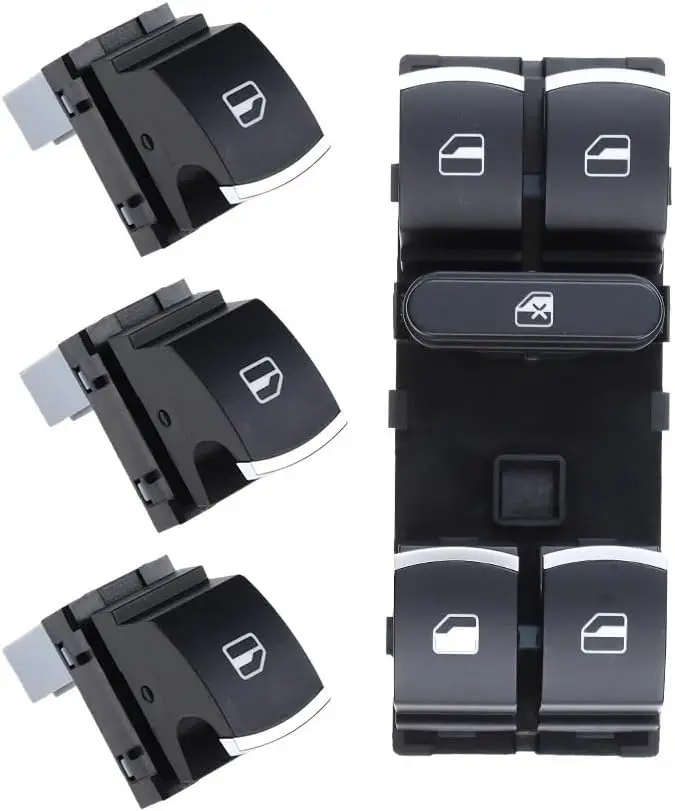 Bouton de commande de levage automatique, interrupteur de fenêtre principal chromé, Golf MK5, MK6, Tiguan Touran, Passat, 5 volontairement, 959857,