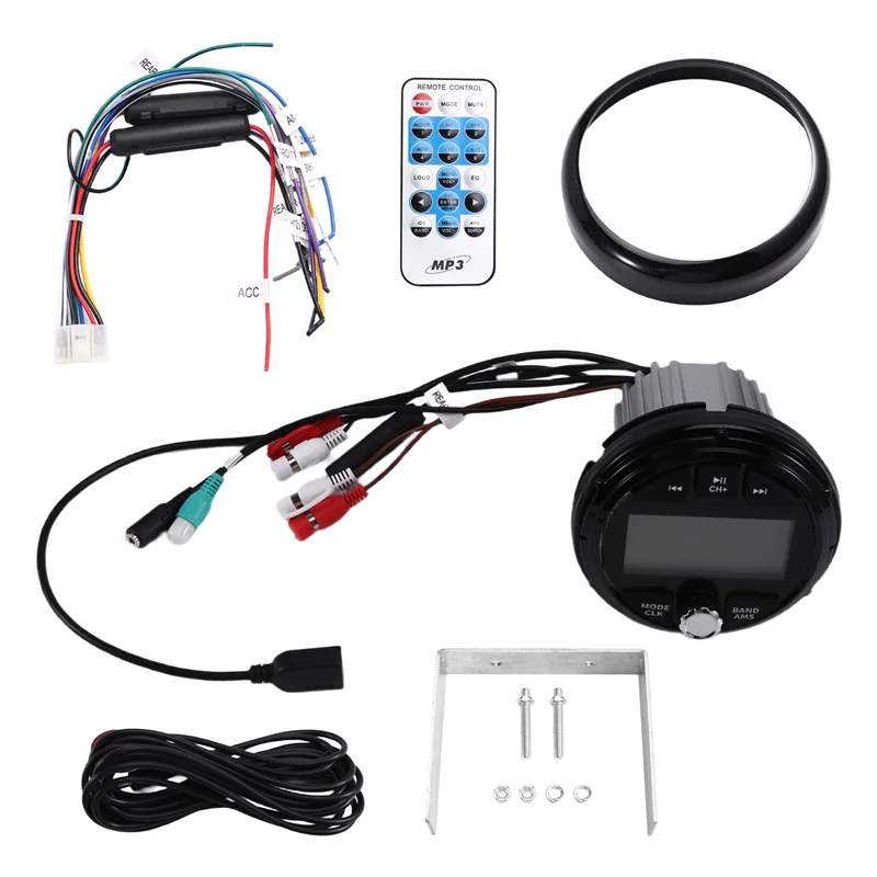 

MP3 For RV Stereo For Motor Home Yacht Gauge ATV UTV Marine Waterproof Boat Radio Player Bluetooth FM AM Audio Cart