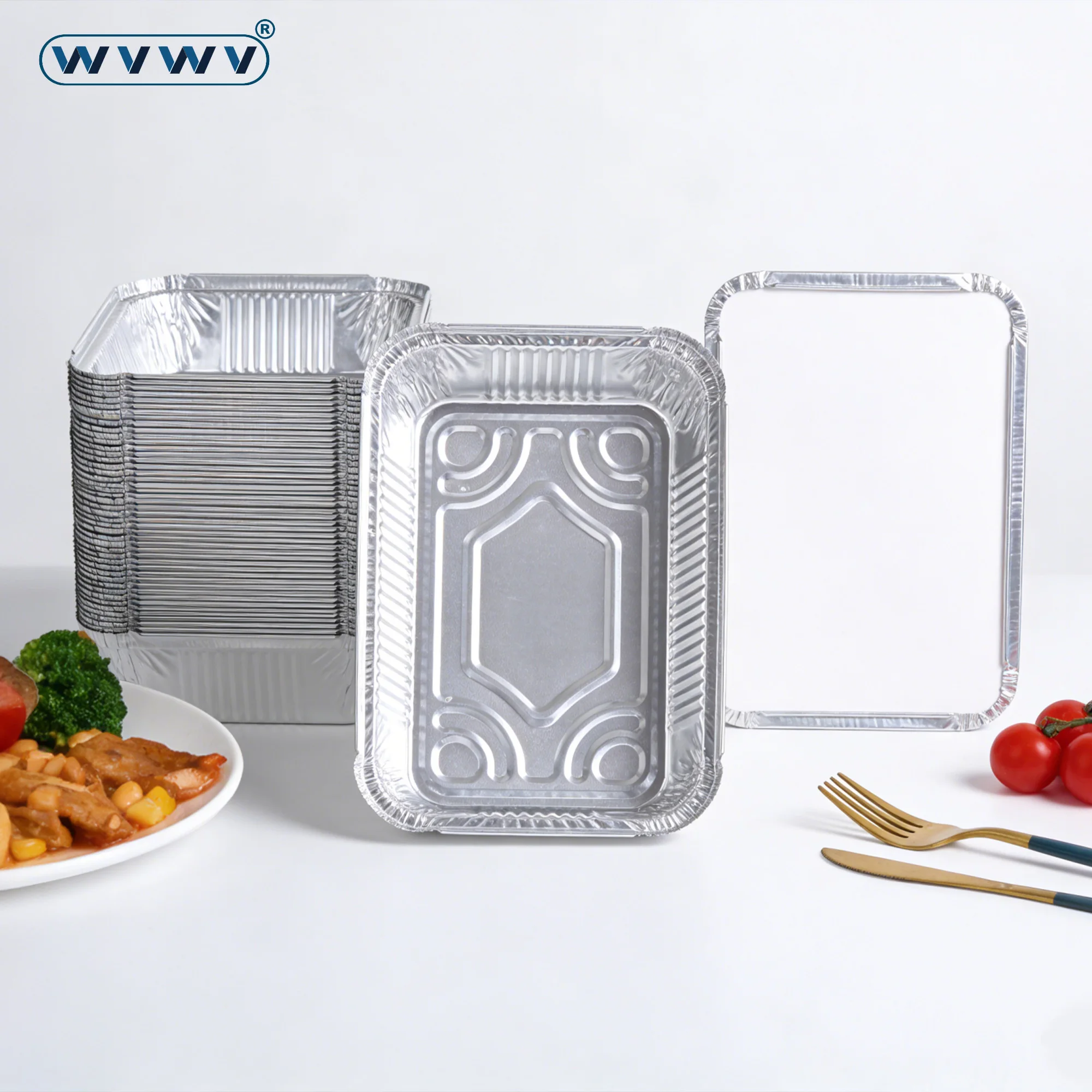 32649-d7b00a.jpg 35 Recipientes de Aluminio de 850 ml con Tapa para Hornear, Asar y Conservar Alimentos