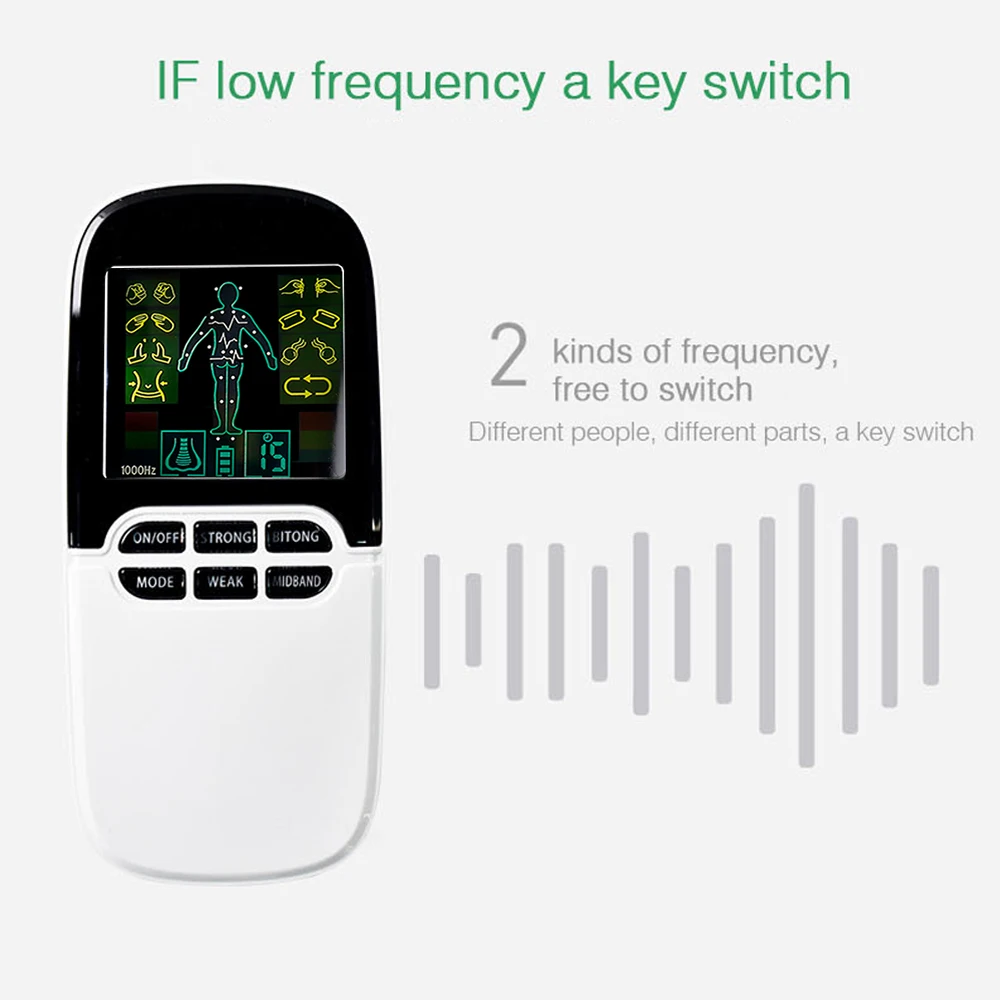 

EMS Electric Muscle Stimulator 8 Modes Dual Channel Tens Unit Machine Relaxation Meridian Physiotherapy Pulse Body Massager