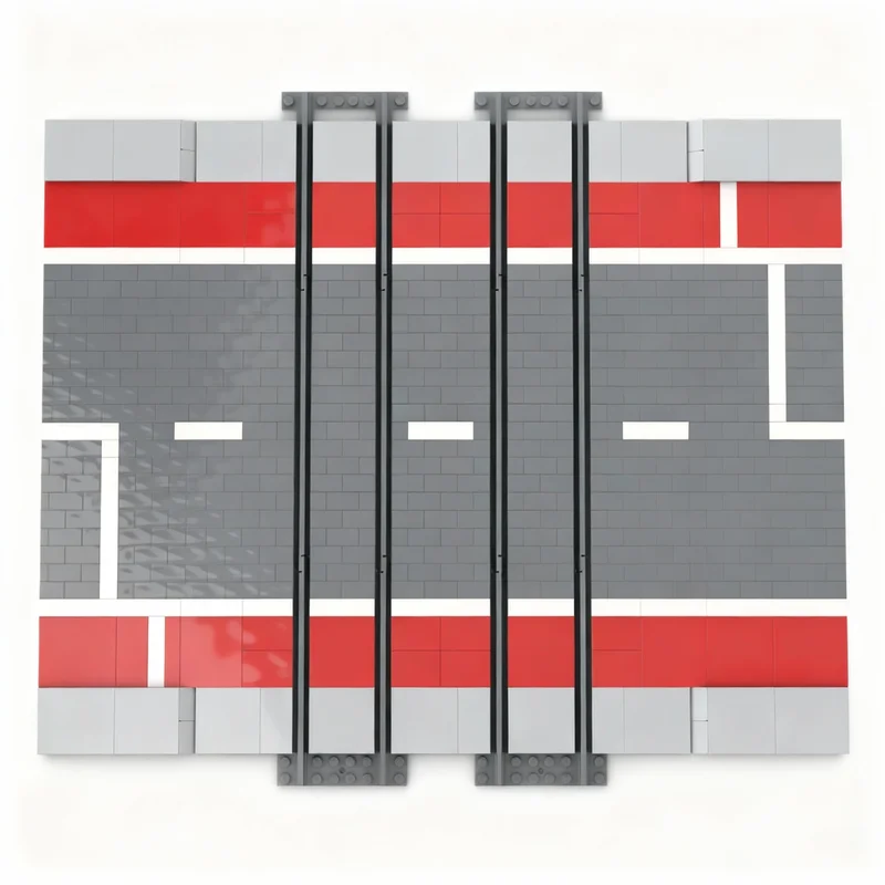 974pcs MOC City Tile Built Railway Crossing Dutch Style Model Building Blocks Architecture Toys Christmas Gifts DIY Brick Kids