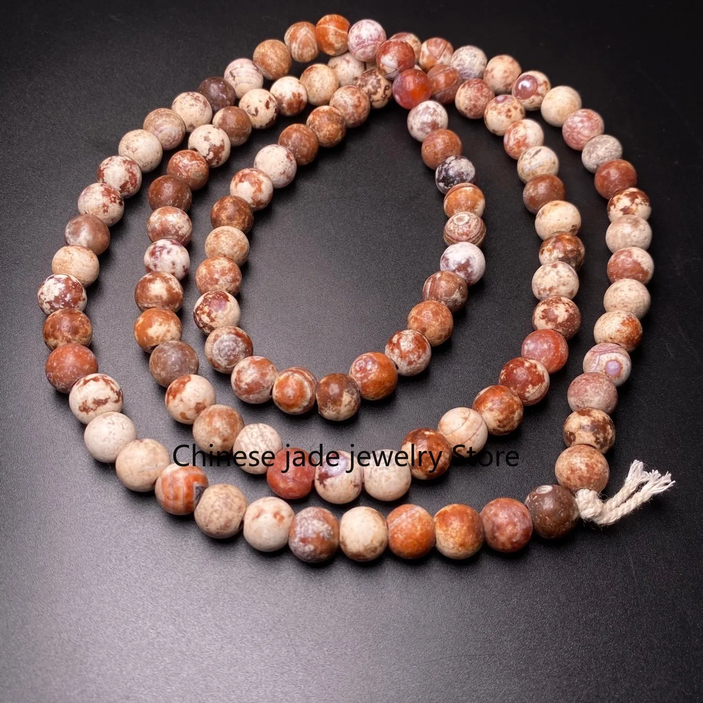 108 Tibetan Buddhism Old Agate Beads Dzi Beads Prayer Handstring Necklaces G4677