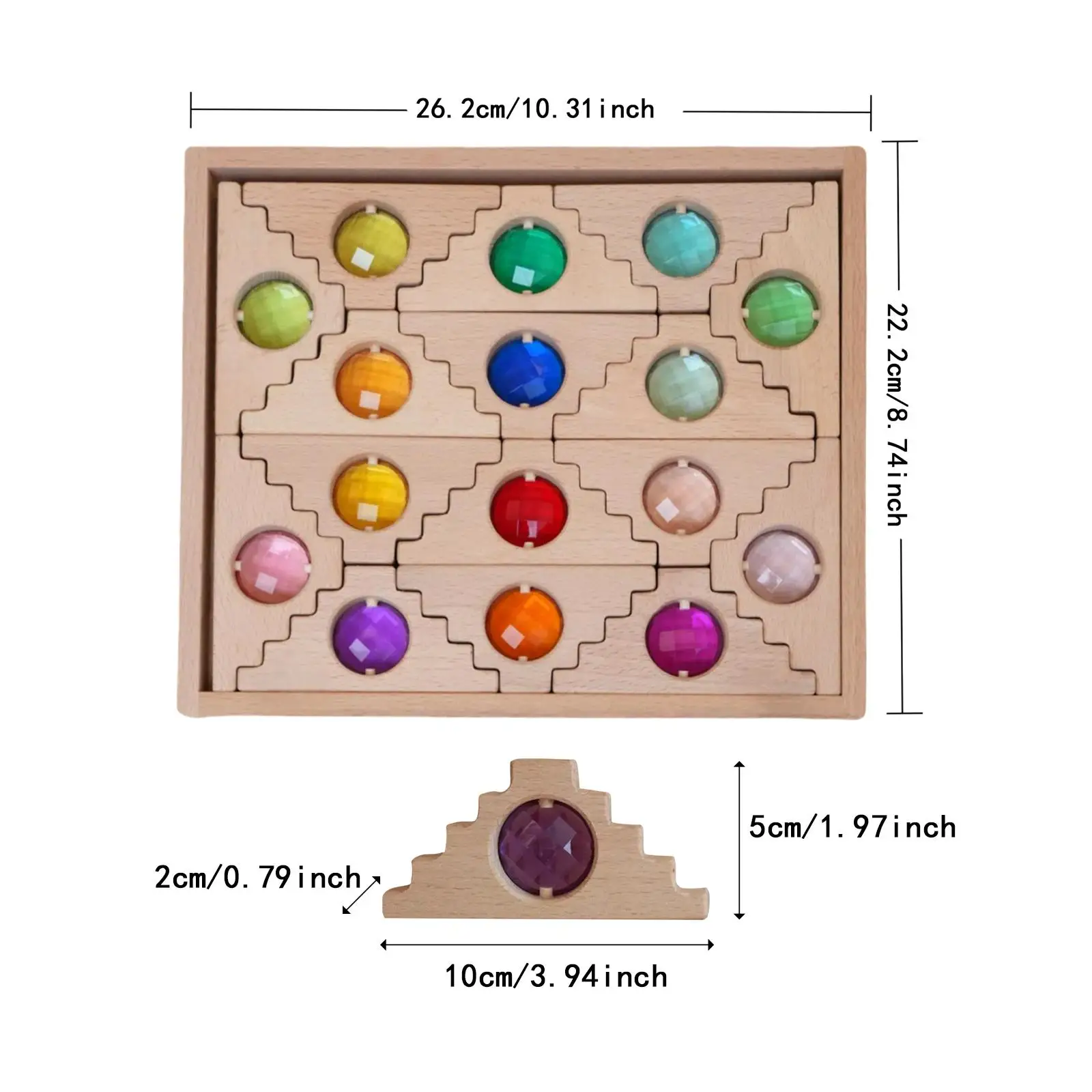 Conjunto de blocos de construção de arco-íris, cubos de empilhamento, brinquedo, presentes ideais, coordenação mão-olho, cubos acrílicos de arco-íris, jogo de empilhamento para crianças