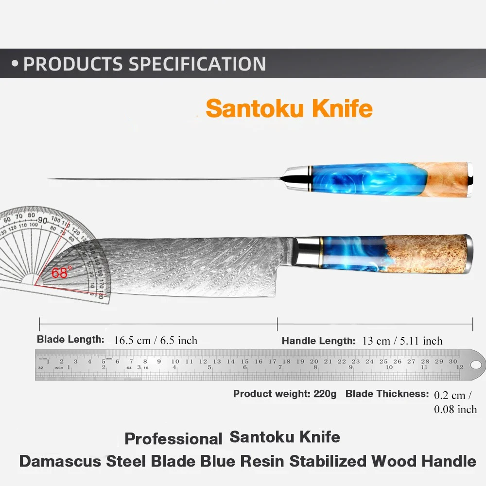 Santoku Knife 67 Layer Damascus Steel Kitchen Knife Cooking Tool Peeling Slicing Knife Kitchen Tool Cooking knife kitchen Stuff