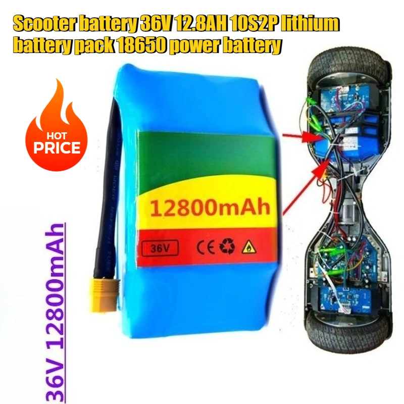 

For Scooter Battery 36V 12.8AH 10S2P Lithium Battery Pack 18650 Power Battery