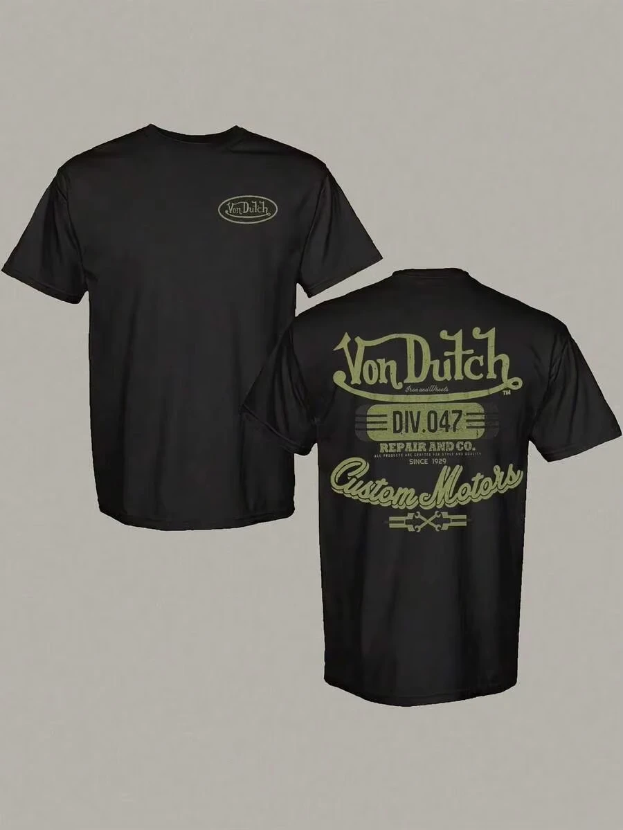 Von Original Chop Shop Brand Snake Dutch Graphic T-Shirt Cotton Men Women Streetwear Tee
