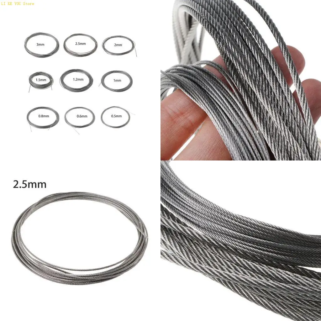 

W3JE 10 метров мягкий стальной трос для садовых инструментов на открытом воздухе, перила для палубы, перила, система прочная