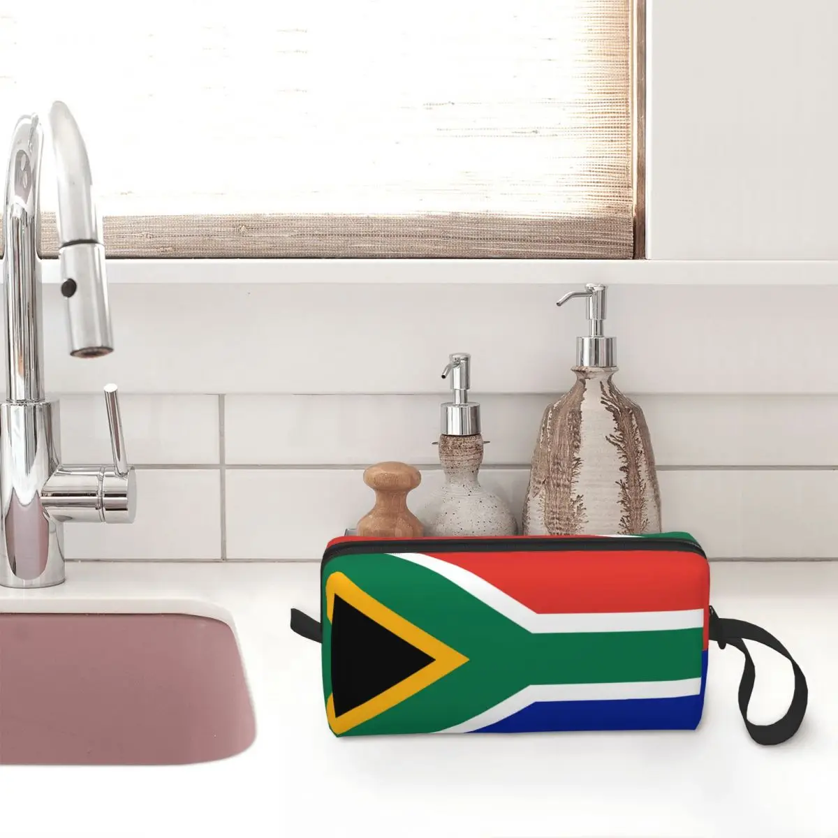 South African Springboks Flag Makeup Bag Pouch Cosmetic Bag Travel Toiletry Bag Organizer Storage Bag Men Women