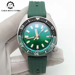 Waterproof Diving Casual Fashion Watch Brushed Sapphire Glass Case Aseptic Dial Green Silicone Strap Men's Mechanical Watch