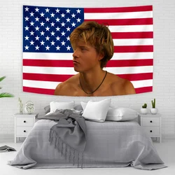 JJ Outerbanks Tapestry JJ Maybank American Flag Aesthetic Bedroom Decoration Obx Outer Banks Tapestrys room decor aesthetic