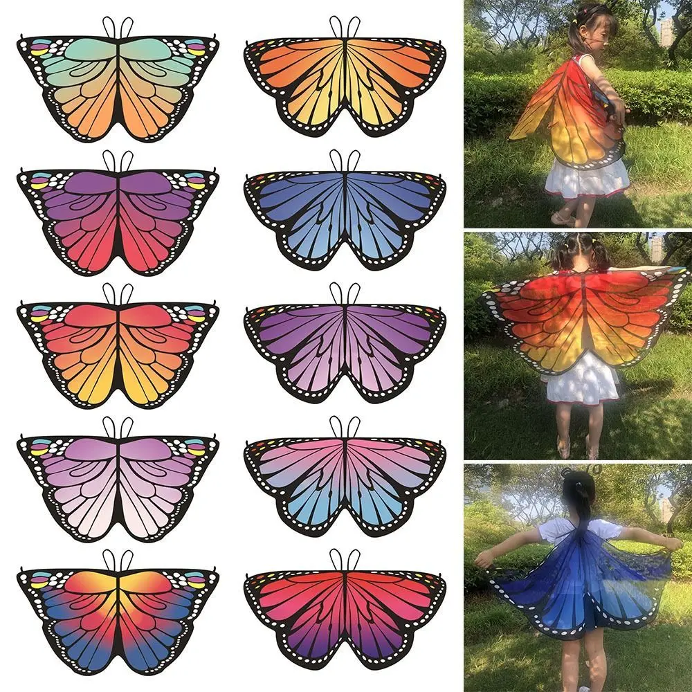 Christmas Halloween Kids Butterfly Wings Cape Festival Girls Fairy Shawl Pixie Cloak Fancy Dress Costume Gift Party Accessories