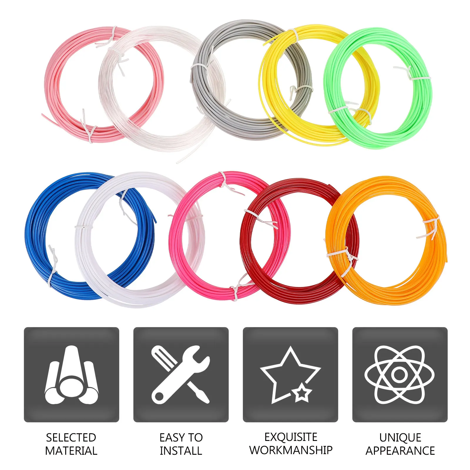 

10 шт. высокотемпературных PLA-филаментов для 3D-печати, точный диаметр, без пузырьков, кабели для 3D-принтеров, премиум-качество