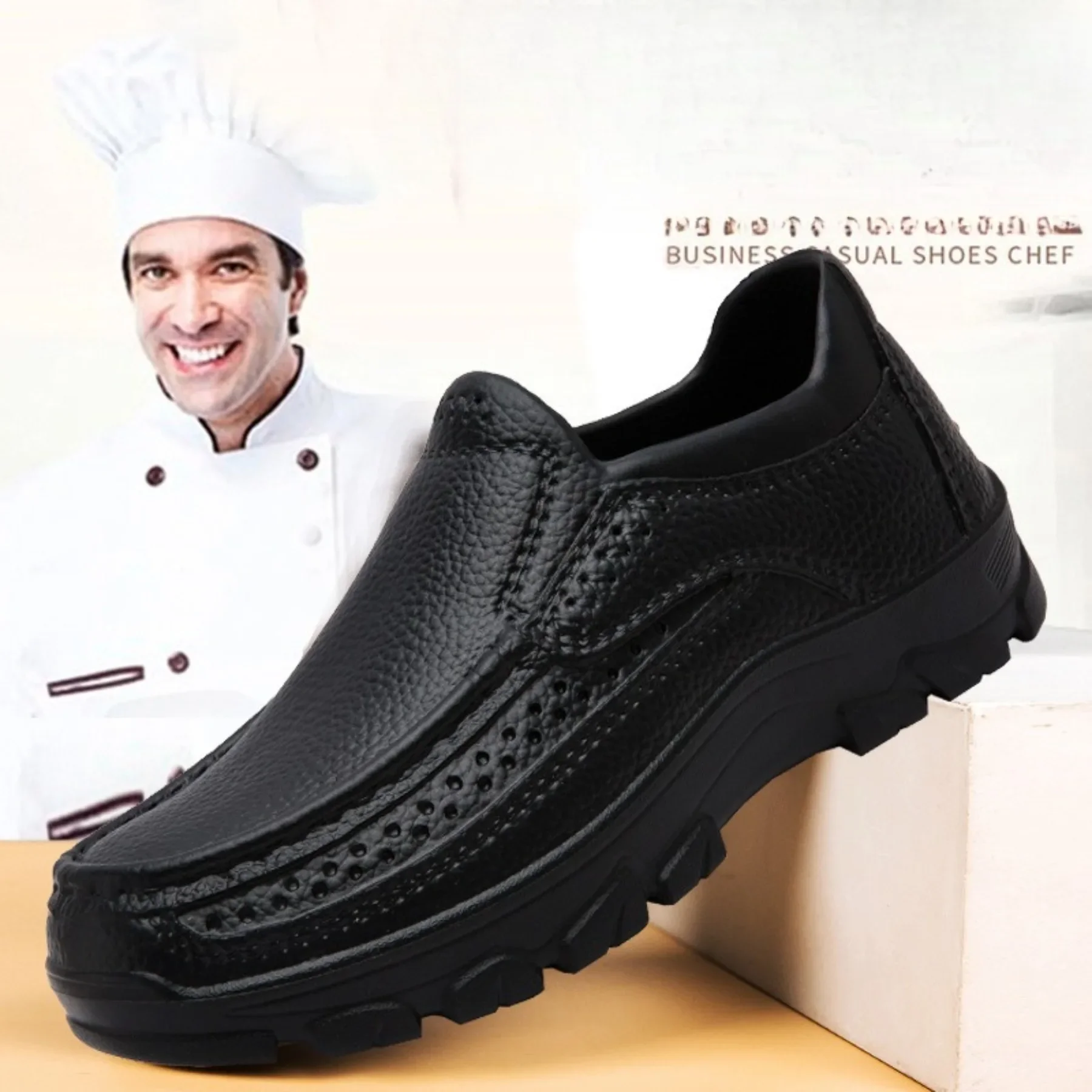 New Men's Chef Shoes Waterproof Oil-proof Kitchen Work Shoes Ultra-light Non-slip EVA Soft-soled Casual Men's  Garden