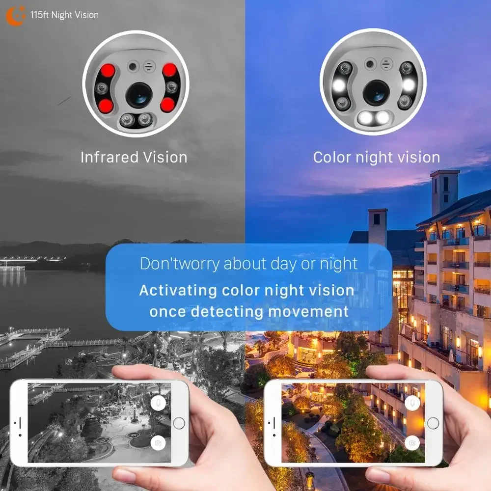 1080P Outdoor WiFi IP PTZ Camera Auto Tracking Human Detect Color Night Vision Dome Security Camera Wireless Two-way Talk Camera