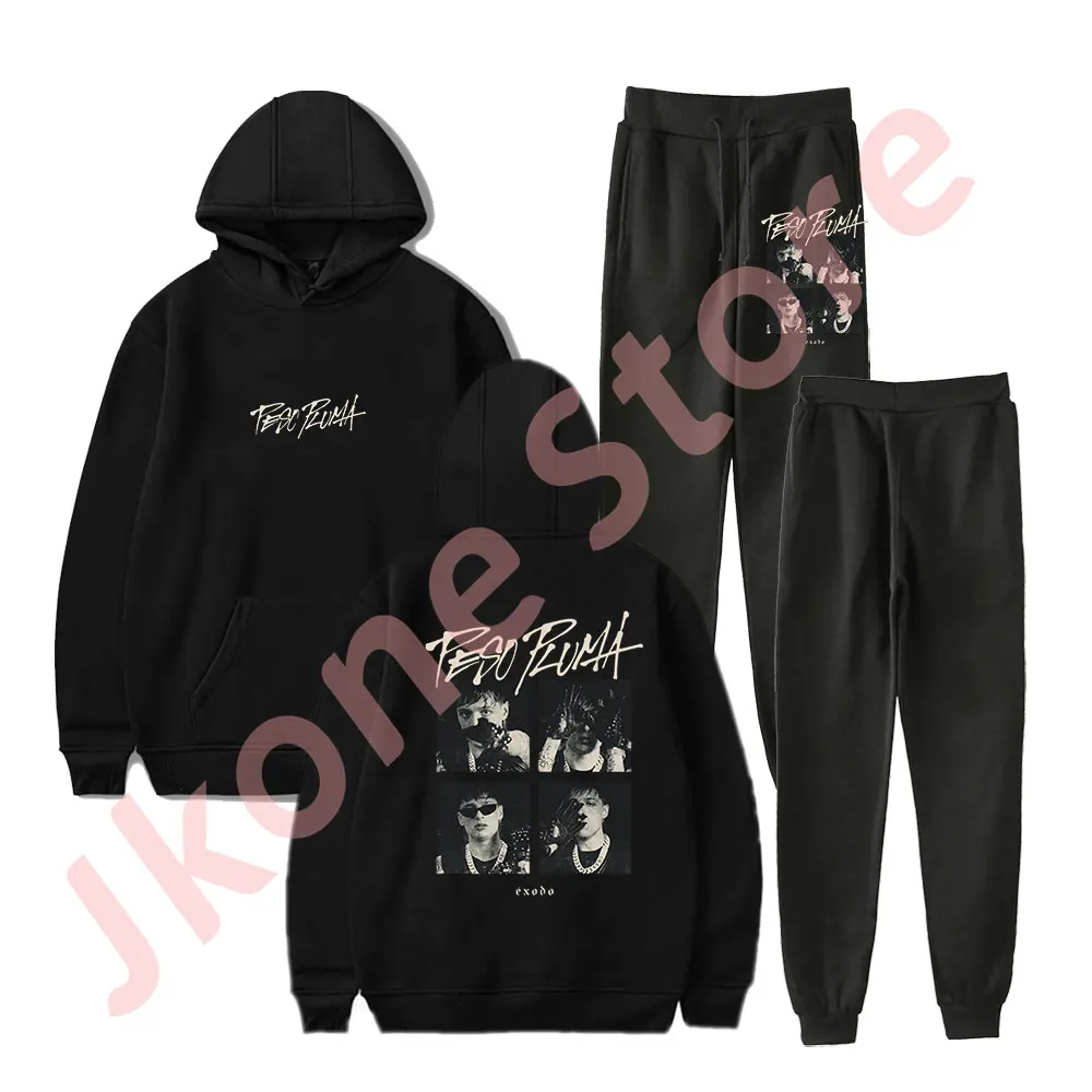 

Peso Pluma Exodo Portraits Hoodies Jogger Pants Set 2024 Tour Merch Women Men Fashion Casual Streetwear Sweatshirts