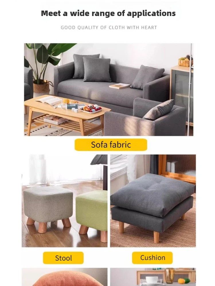 Thick Cotton Linen Fabric Per Meter for Upholstery Pillowcase Tablecloth Stool Cushion Sewing Sofa Cover Cloth Wearable Plain
