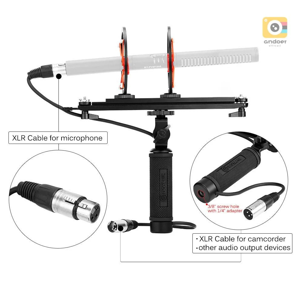 Imagem -05 - Boya By-ws1000 Microfones Dirigível Sistema de Suspensão para Shotgun Microfone Canon Nikon Sony Dslr Filmadora Gravador