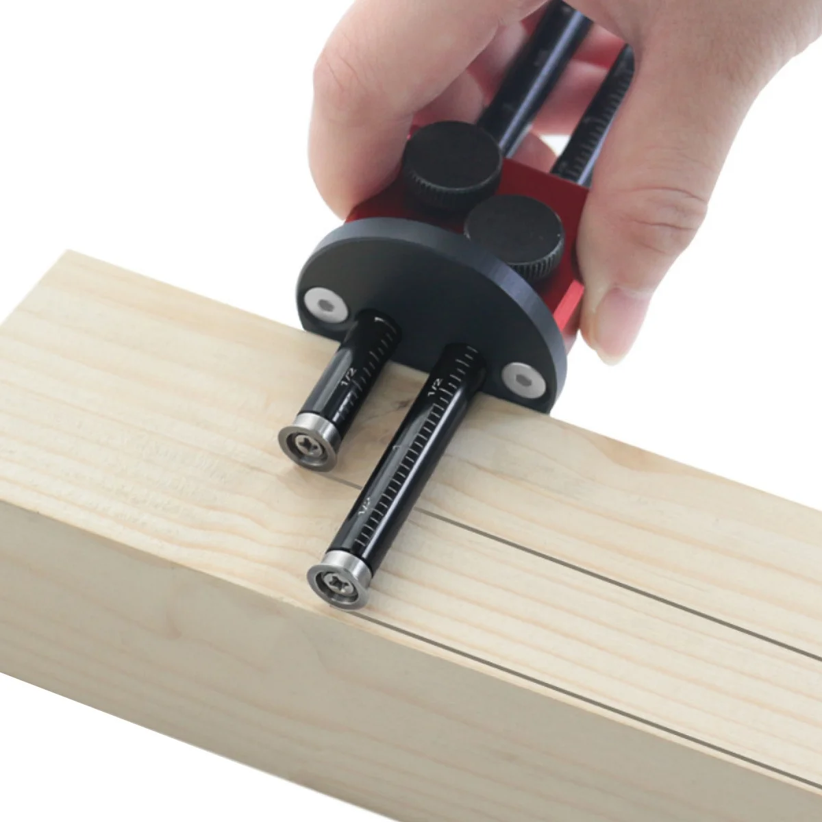 

Double Head Wheel Marking Gauge - Aluminum Alloy Parallel Line Drawing Tool Woodworking Solid Metal Bar Wood Scribe Tool