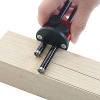 Double Head Wheel Marking Gauge - Aluminum Alloy Parallel Line Drawing Tool Woodworking Solid Metal Bar Wood Scribe Tool