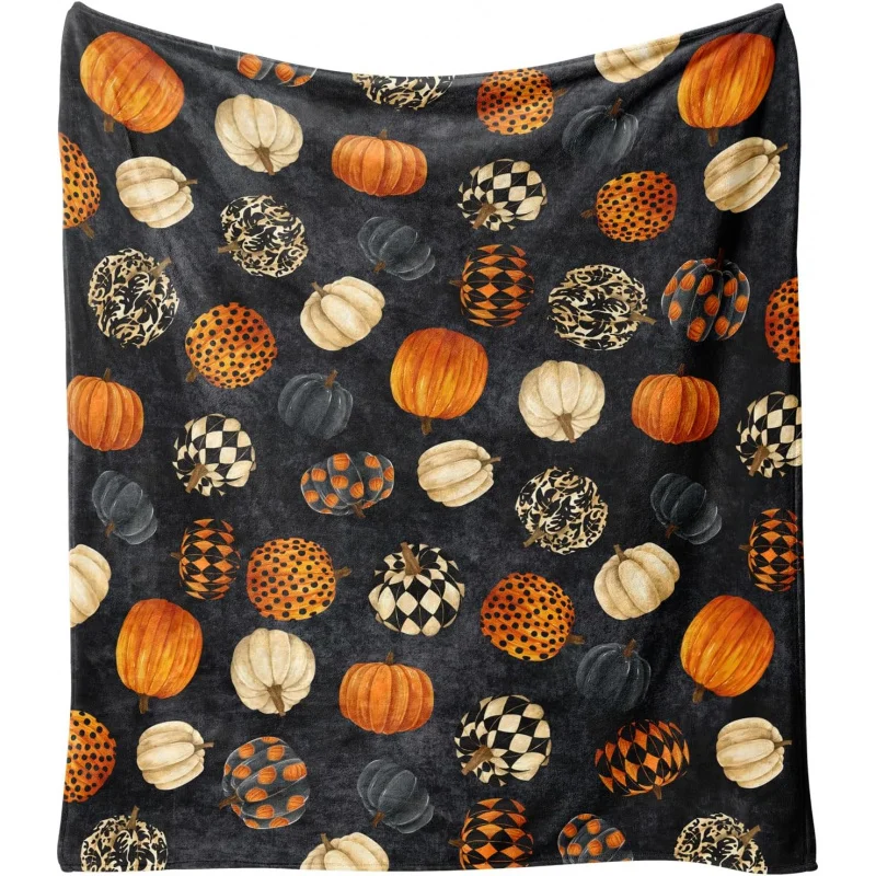 

Halloween pumpkin basketball blanket gift, family living room sofa bed or dormitory decoration, Halloween flannel sheep blanket