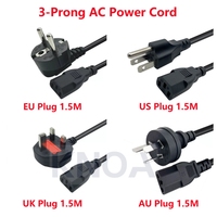 NEW Durable 3-Prong C13 1.5m EU US AU UK 4Standards AC Power Supply Adapter Cord Cable Lead Charging Line Wires
