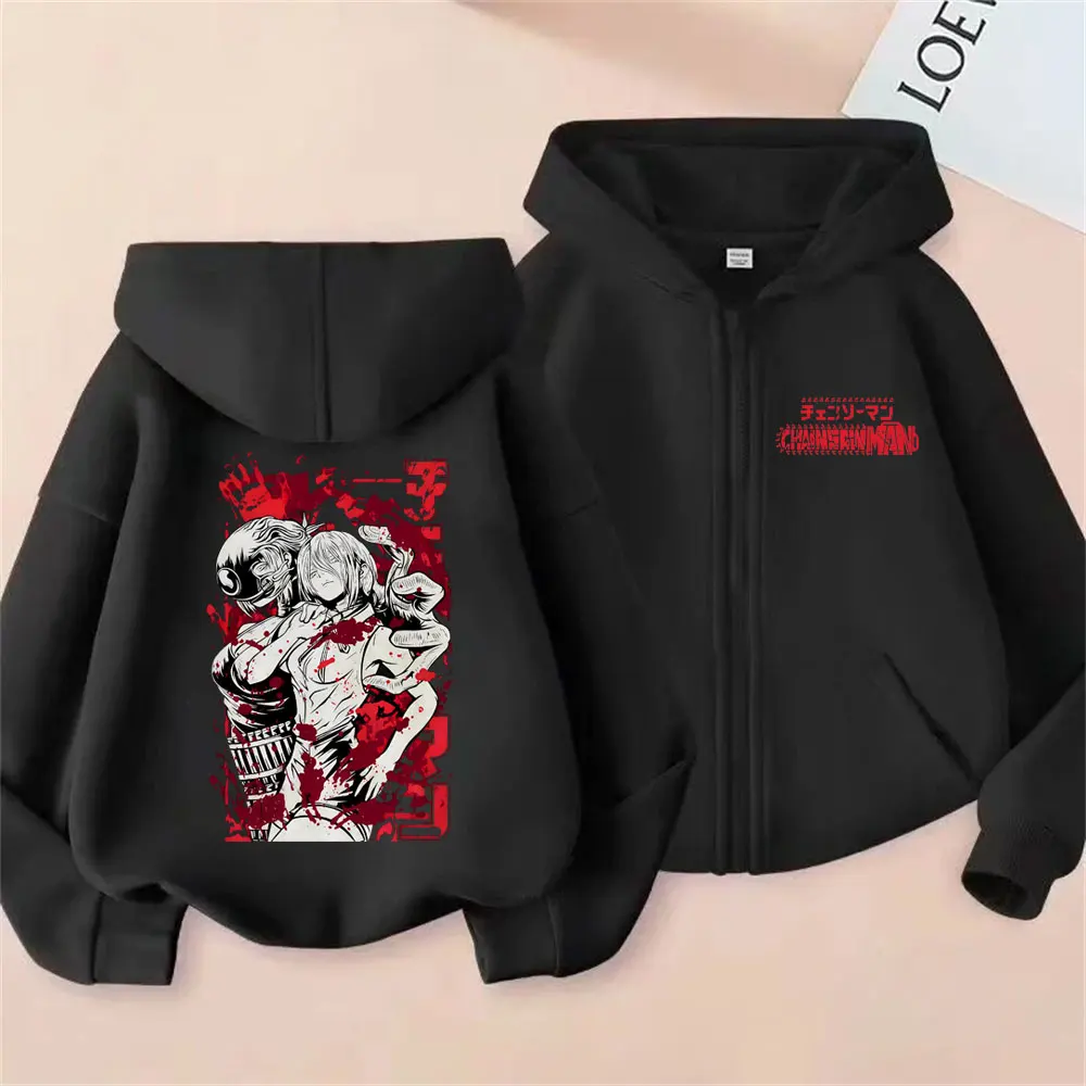 

Anime Chainsaw Man Reze Graphic Zipper Hoodie Men Women Cartoon Oversized Zip Up Jacket Male Fashion Vintage Hoodies Streetwear