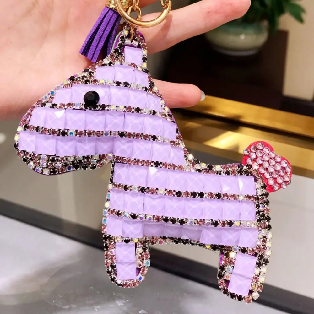 Colorful South Korea Bore Pony Keychain Creative Cartoon Car Key Ring Fashionable Cute Bag Pendant Female