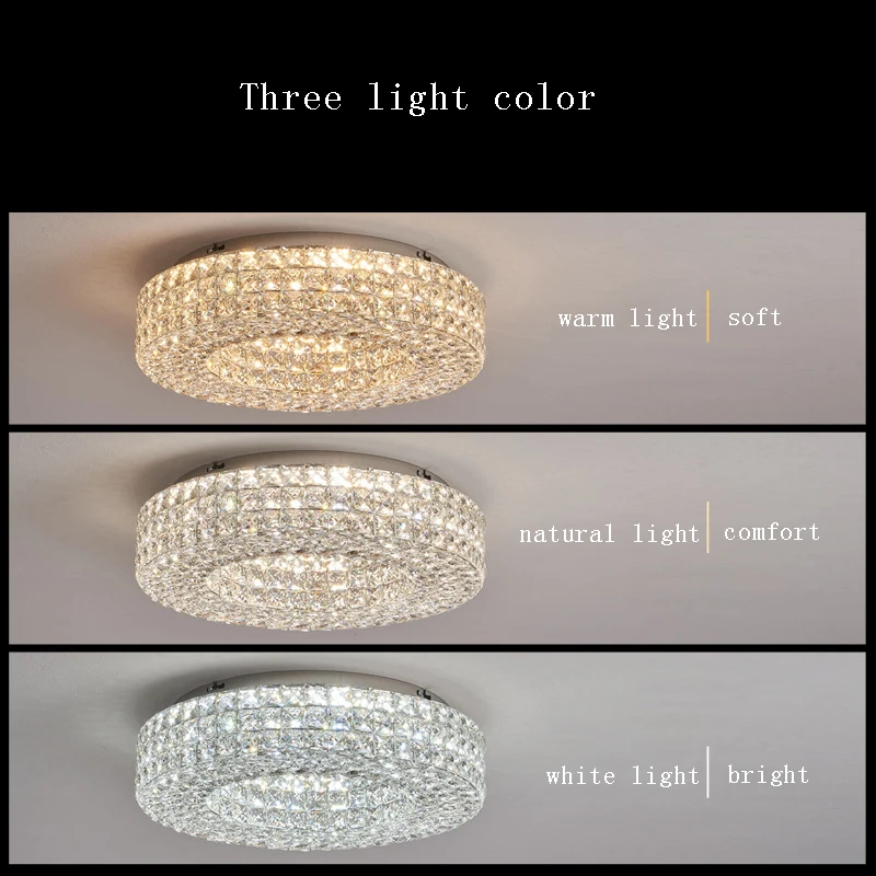Crystal Clear LED Teto Lustre, Pós-moderno, Ouro, Sala, Quarto, Home Decor, Lâmpadas