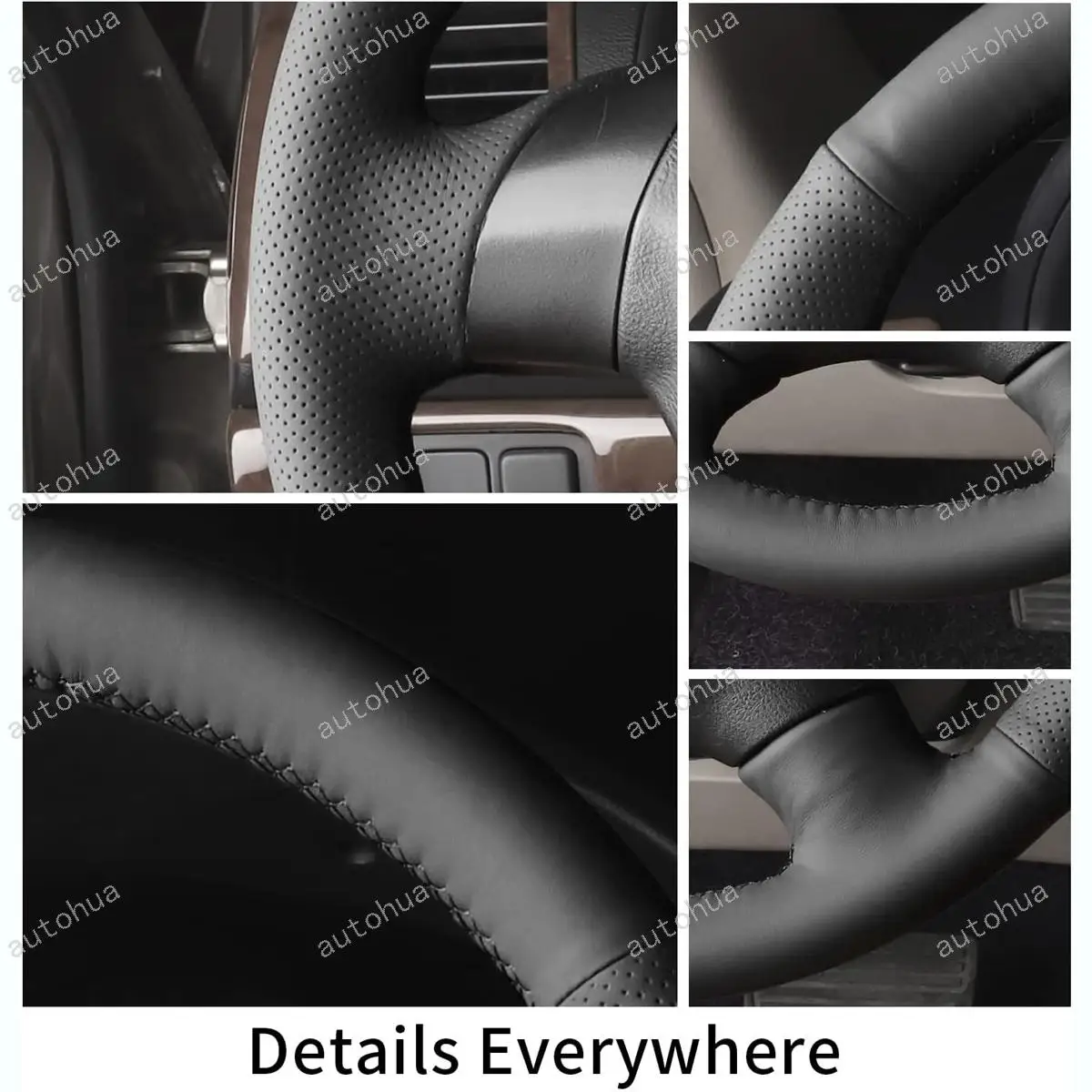 غطاء عجلة القيادة بغرز يدوية لهوندا أكورد كوبيه سيدان 2003/أكورد هايبرد 2005/أكورد سيدان EX-L 2007/أوديسي 2008