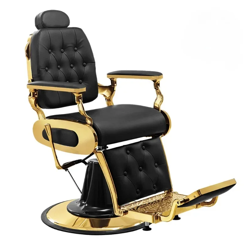 retro men\'s hairdressing chair reclining oil head hair salon hair cutting high-end barber shop