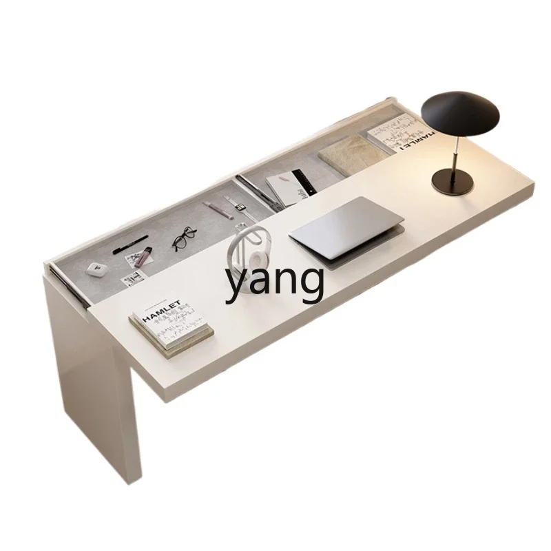 

LMM solid wood pull-out narrow desk retractable workbench small apartment bedside foldable study table