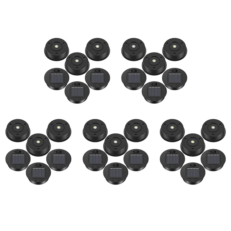 ABGI-30 Pcs Solar Lights Replacement Top 7 Lumens Solar Lantern Parts LED Solar Panel Lantern Lid Lights For Outdoor Hanging