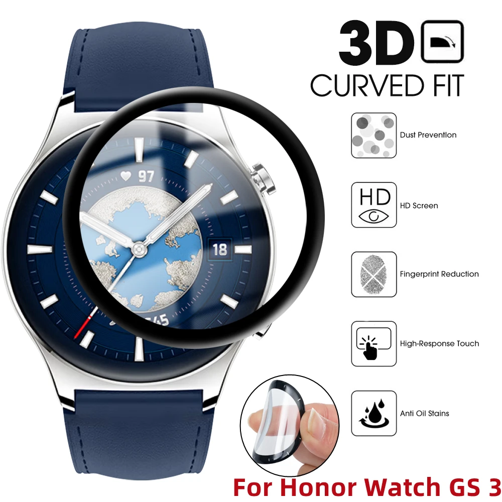 1-5Pcs Soft Protective Film For Honor Watch GS 3 Smartwatch Screen Protector Anti-scratch Soft Cover Films For Huawei Watch GS 3